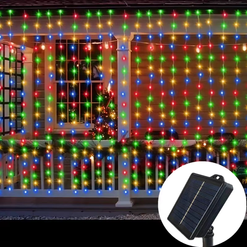 Wedding String Lights Solar Curtain Lights Outdoo Fairy Lights LED Lights Christmas Party Decor Lights Decoration 2025 New Year