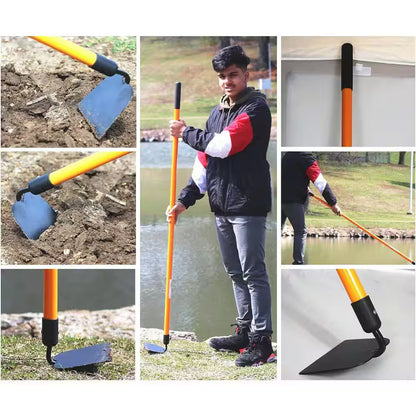 Ashman Garden Hoe, 60 In. Handle Length, 60 In. Fiberglass Rubber Grip Handle, Garden Hoe with Heavy-Duty Blade (2-Pack)
