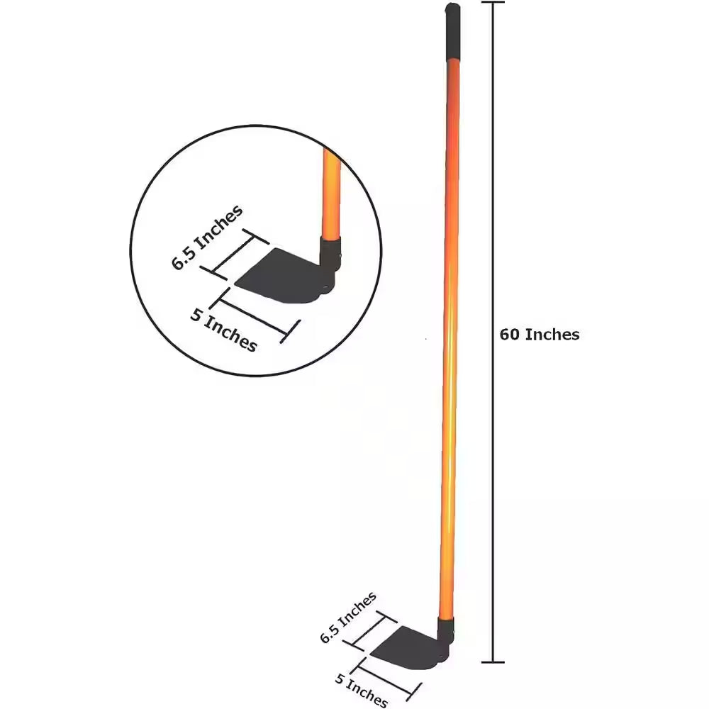 Ashman Garden Hoe, 60 In. Handle Length, 60 In. Fiberglass Rubber Grip Handle, Garden Hoe with Heavy-Duty Blade (2-Pack)