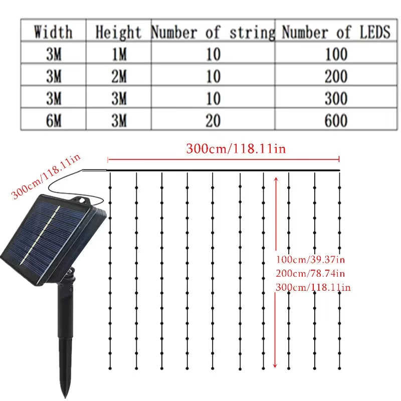 Wedding String Lights Solar Curtain Lights Outdoo Fairy Lights LED Lights Christmas Party Decor Lights Decoration 2025 New Year