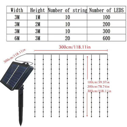 Wedding String Lights Solar Curtain Lights Outdoo Fairy Lights LED Lights Christmas Party Decor Lights Decoration 2025 New Year