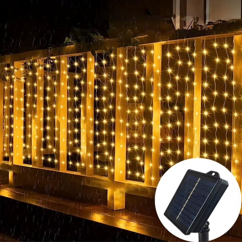 Wedding String Lights Solar Curtain Lights Outdoo Fairy Lights LED Lights Christmas Party Decor Lights Decoration 2025 New Year