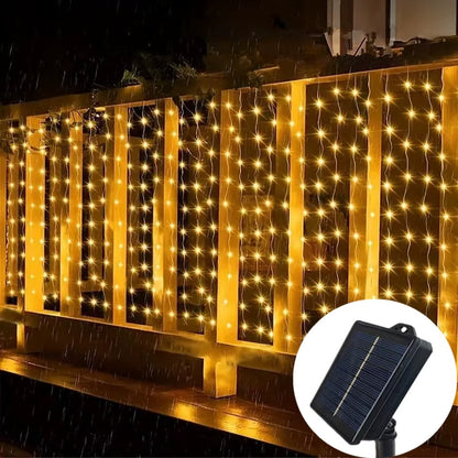 Wedding String Lights Solar Curtain Lights Outdoo Fairy Lights LED Lights Christmas Party Decor Lights Decoration 2025 New Year