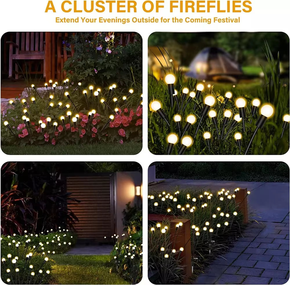 Solar Outdoor Lights Firefly Lights Courtyard Lights Villa Atmosphere Lights Garden Decoration Lights Waterproof Lawn Lights