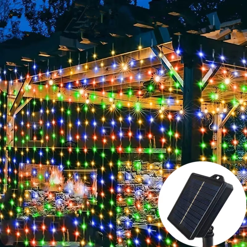 Wedding String Lights Solar Curtain Lights Outdoo Fairy Lights LED Lights Christmas Party Decor Lights Decoration 2025 New Year
