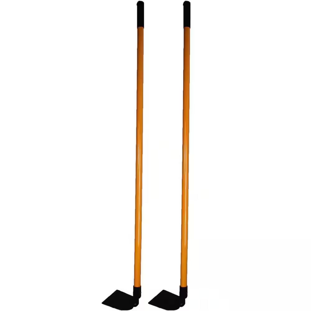 Ashman Garden Hoe, 60 In. Handle Length, 60 In. Fiberglass Rubber Grip Handle, Garden Hoe with Heavy-Duty Blade (2-Pack)
