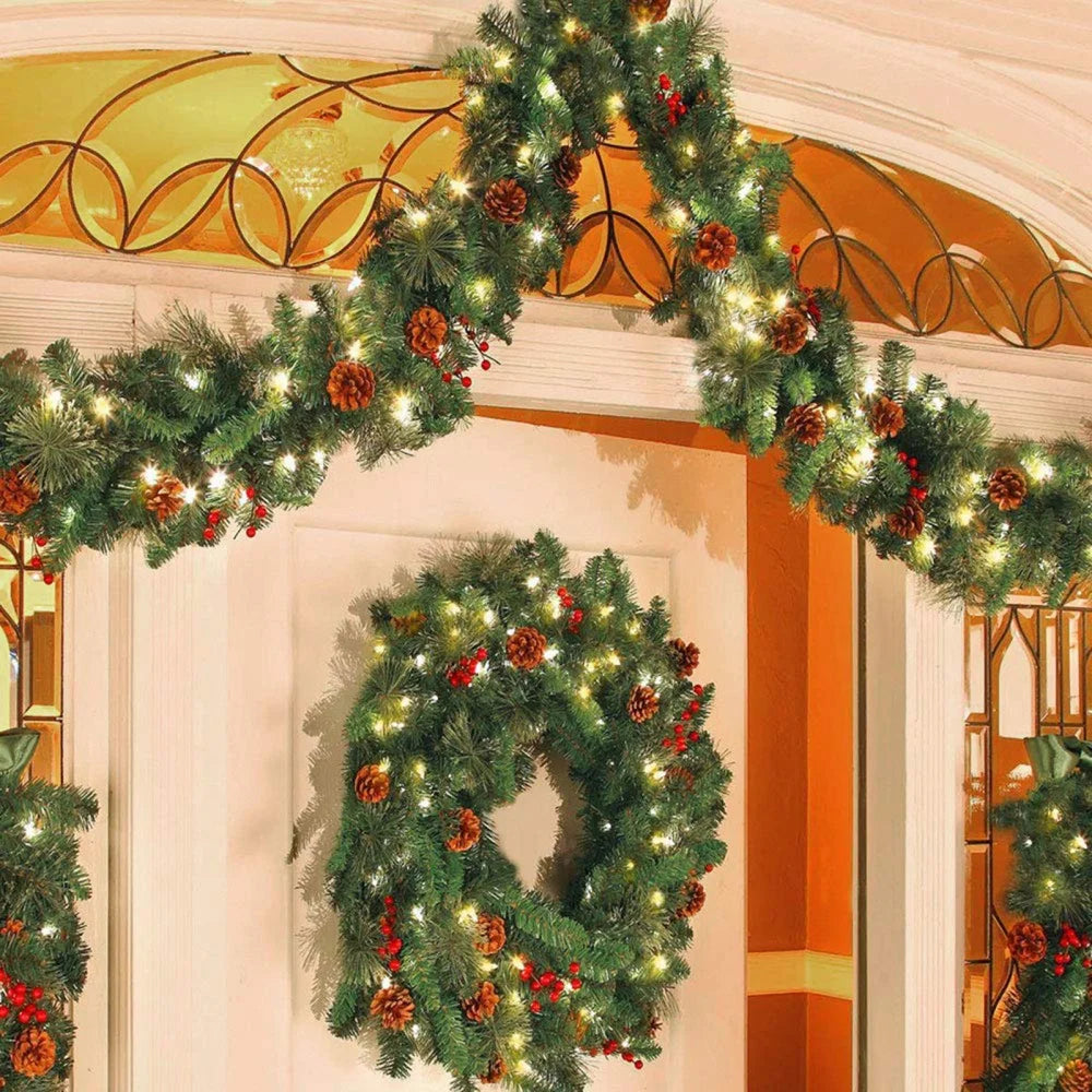 Christmas Garland Decorations Mantle Garland Xmas Holiday Indoor Indoor Home Mantle Fireplace